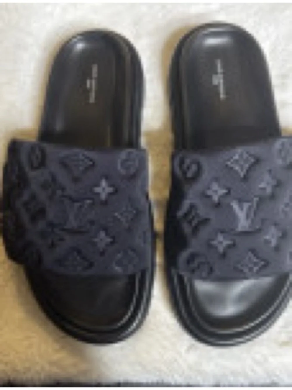 Louis Vuitton Black Monogram Pillow Slides size: 41